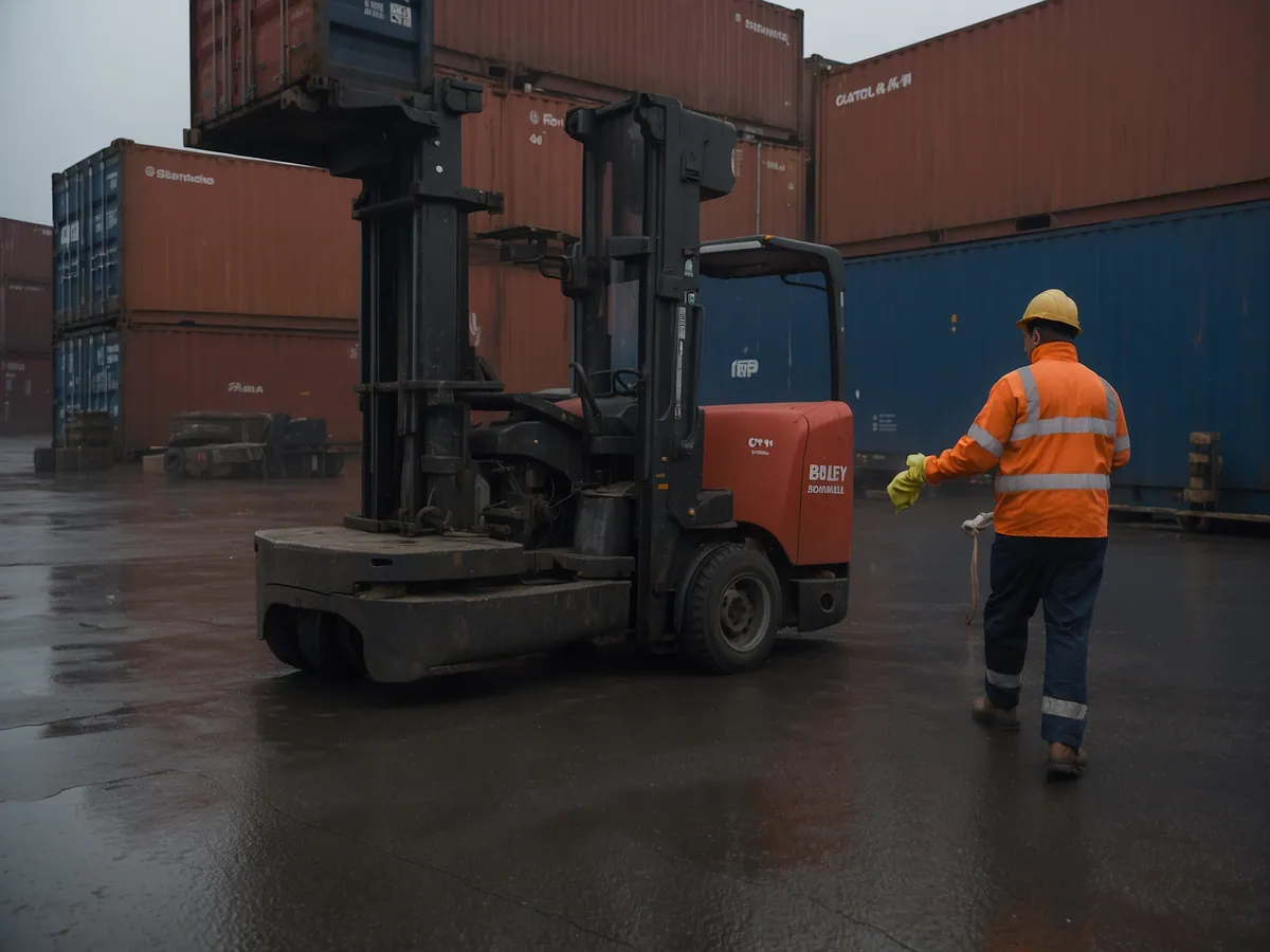 Container loading at an Indian export port