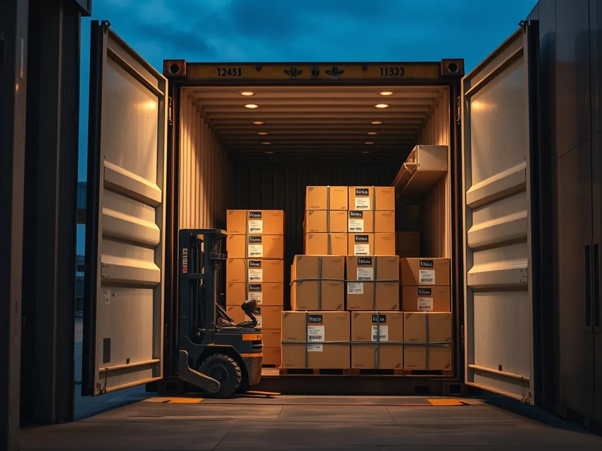 Container loading at an Indian export port