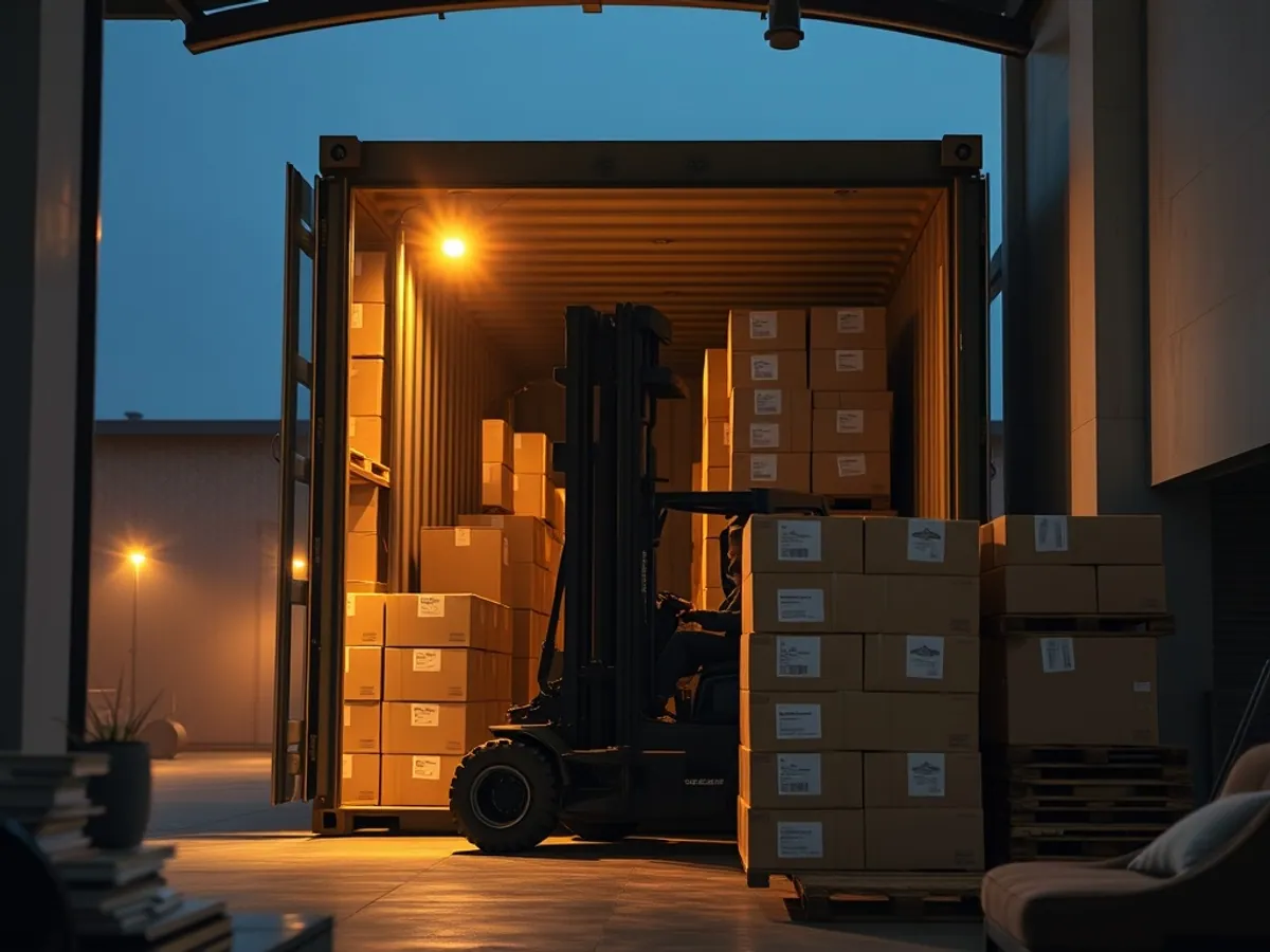 Container loading at an Indian export port