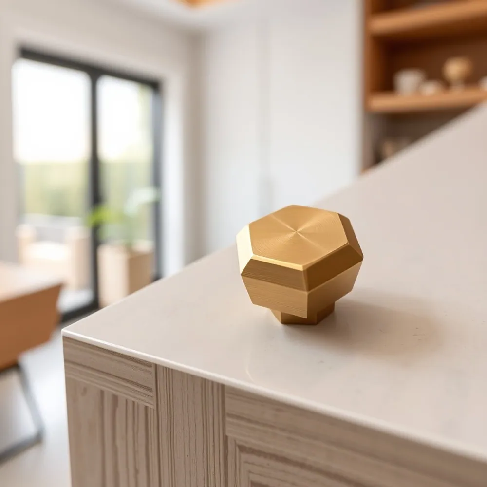 Hexagonal Brass Knob detail 3