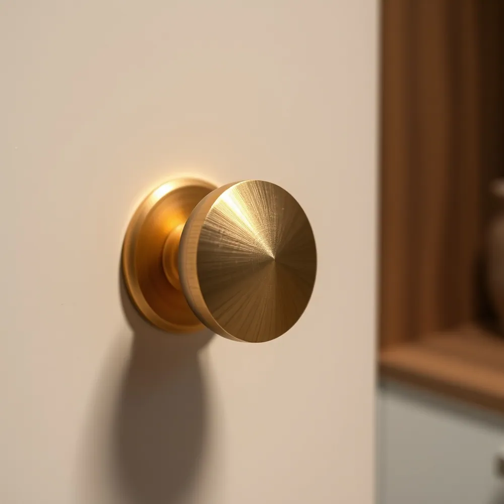 Round Brass Cabinet Knob detail 1