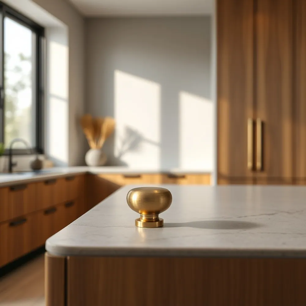 Round Brass Cabinet Knob detail 2