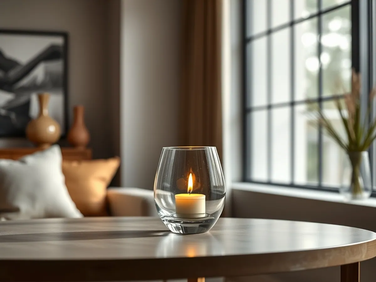 Blown-Glass Candle Holder — Glassware for export, Balaji Udhyog