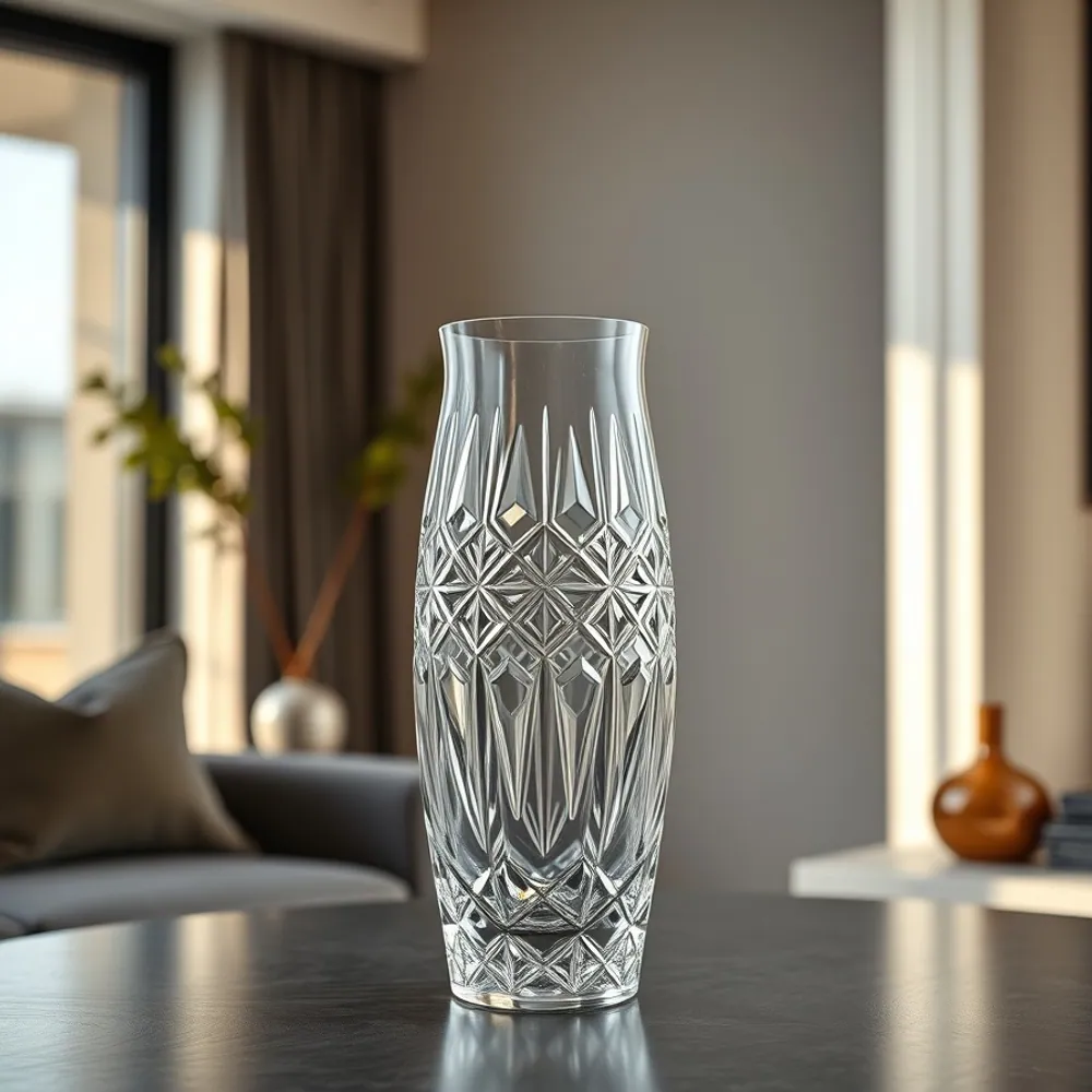 Hand-Cut Crystal Vase detail 1