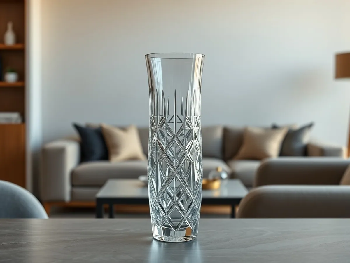 Hand-Cut Crystal Vase — Glassware for export, Balaji Udhyog