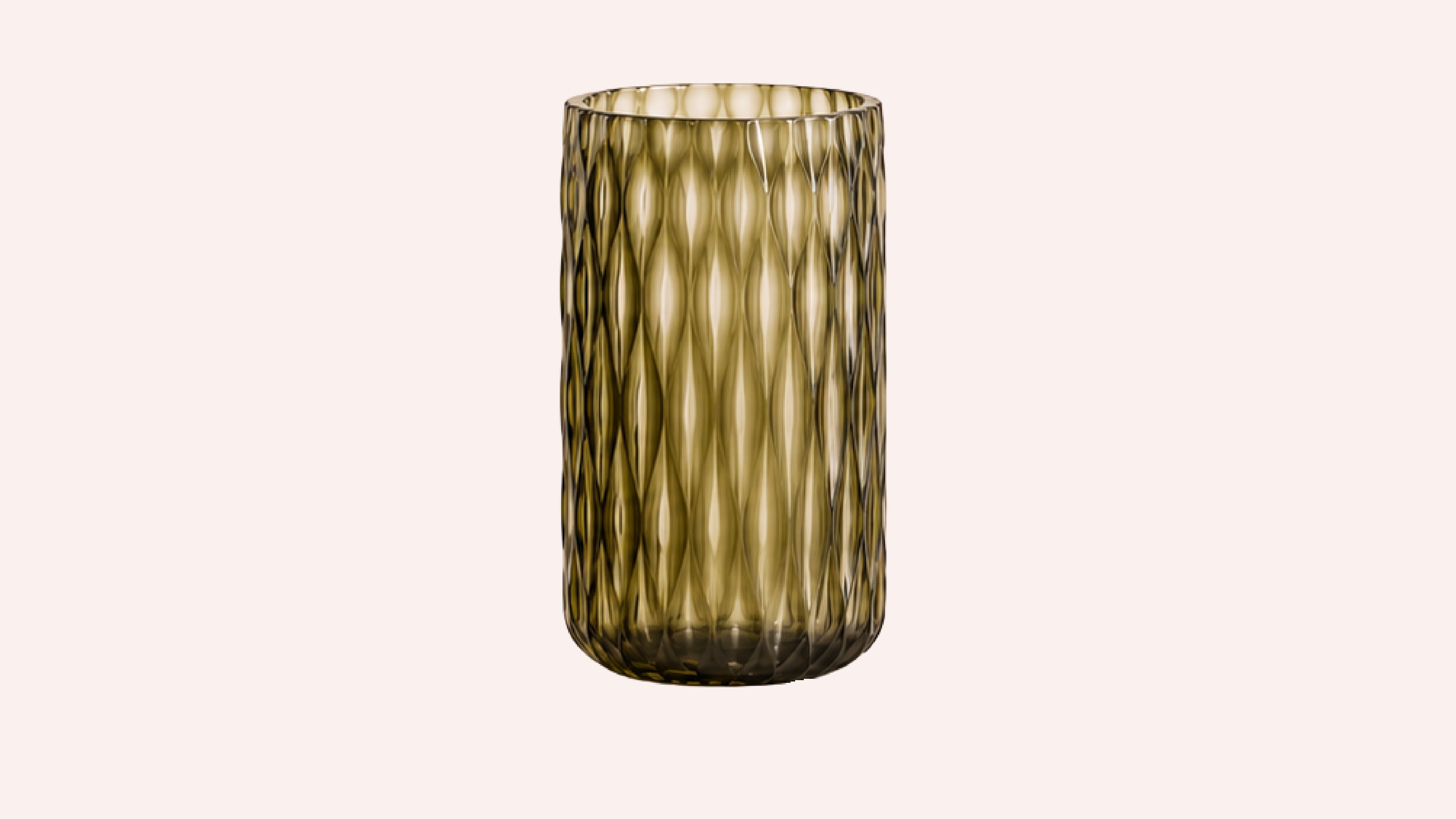 Green Sphere Faceted Glass Vase