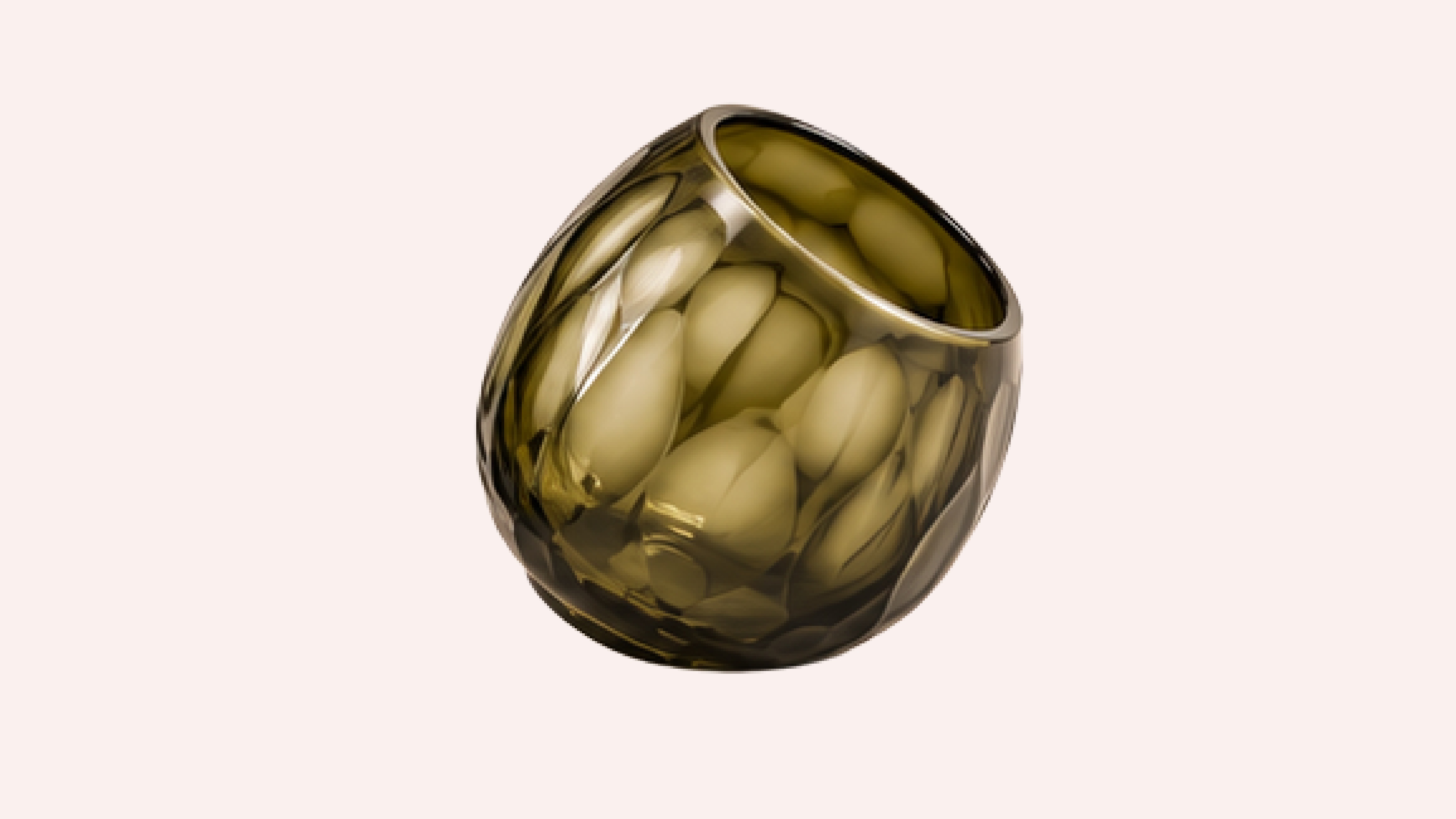 Lavender Ribbed Glass Vase