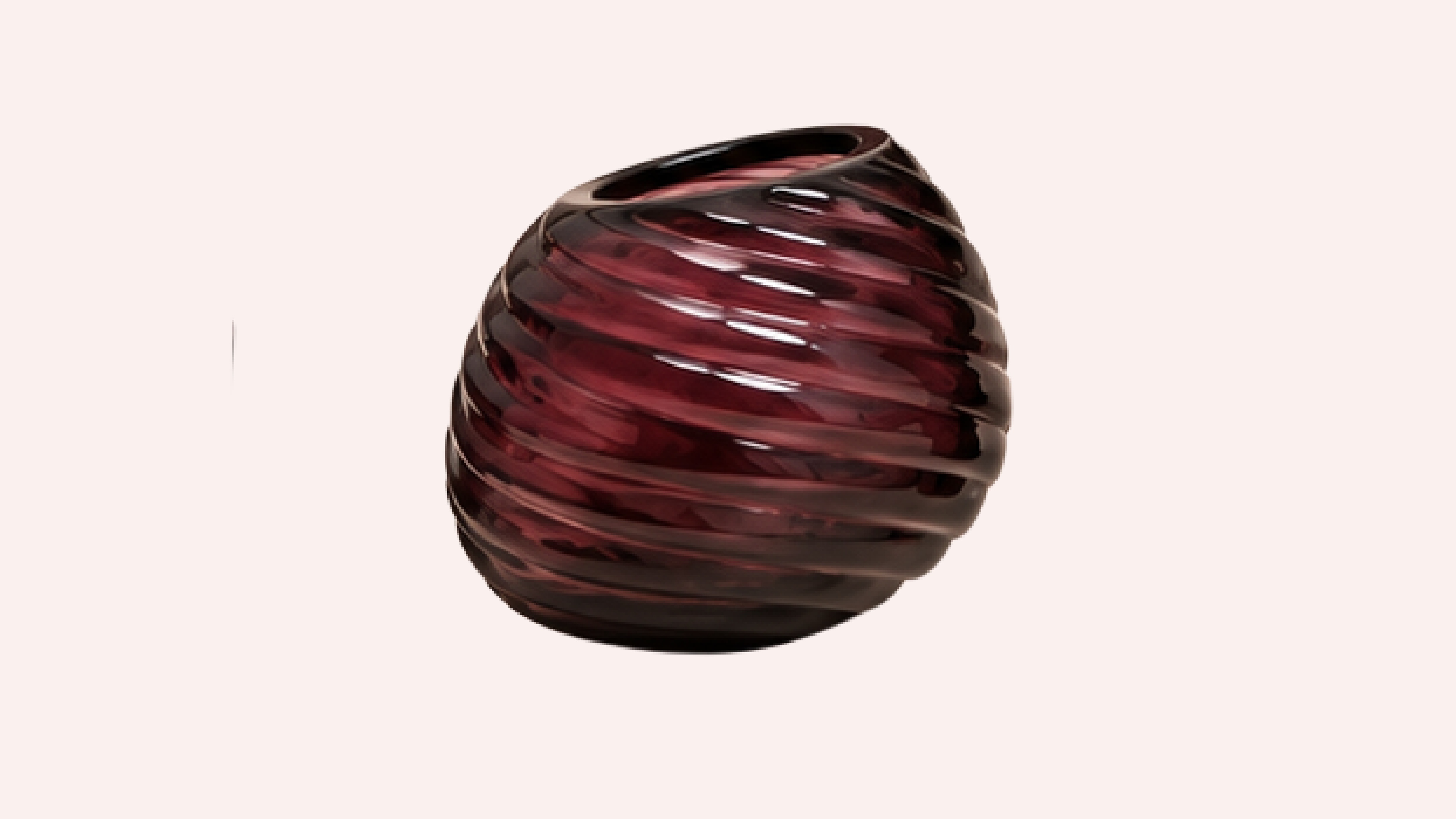 Ruby Red Swirl Glass Vase
