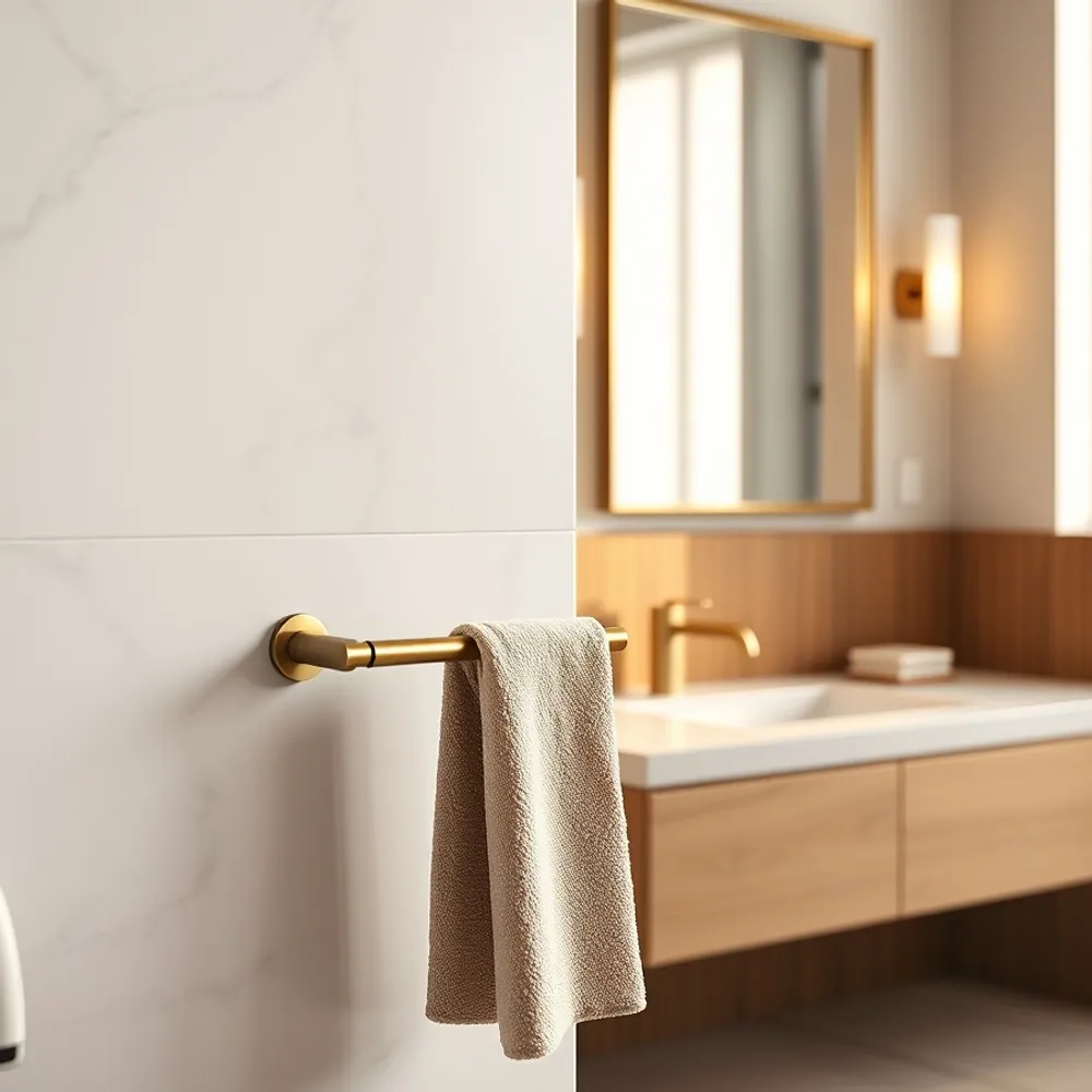 Brass Towel Hook Rail detail 1