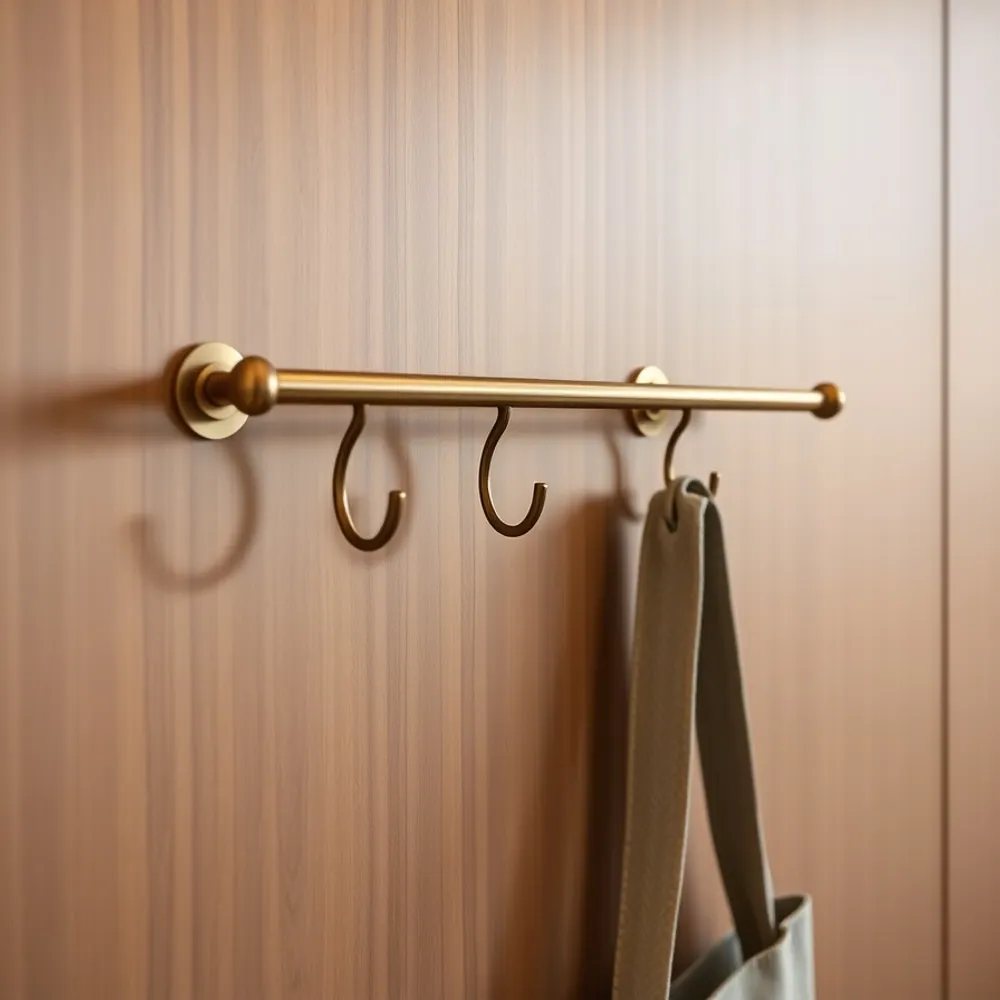 Brass Wall Hook Rail detail 2